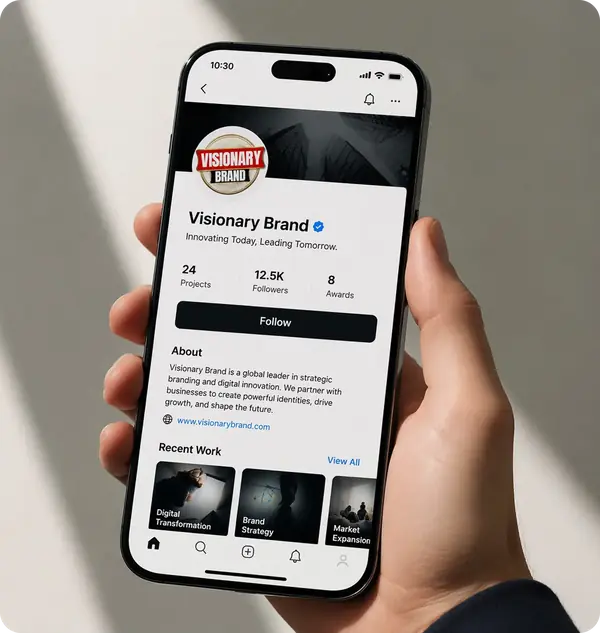 Visionary Brand badge on Social Media